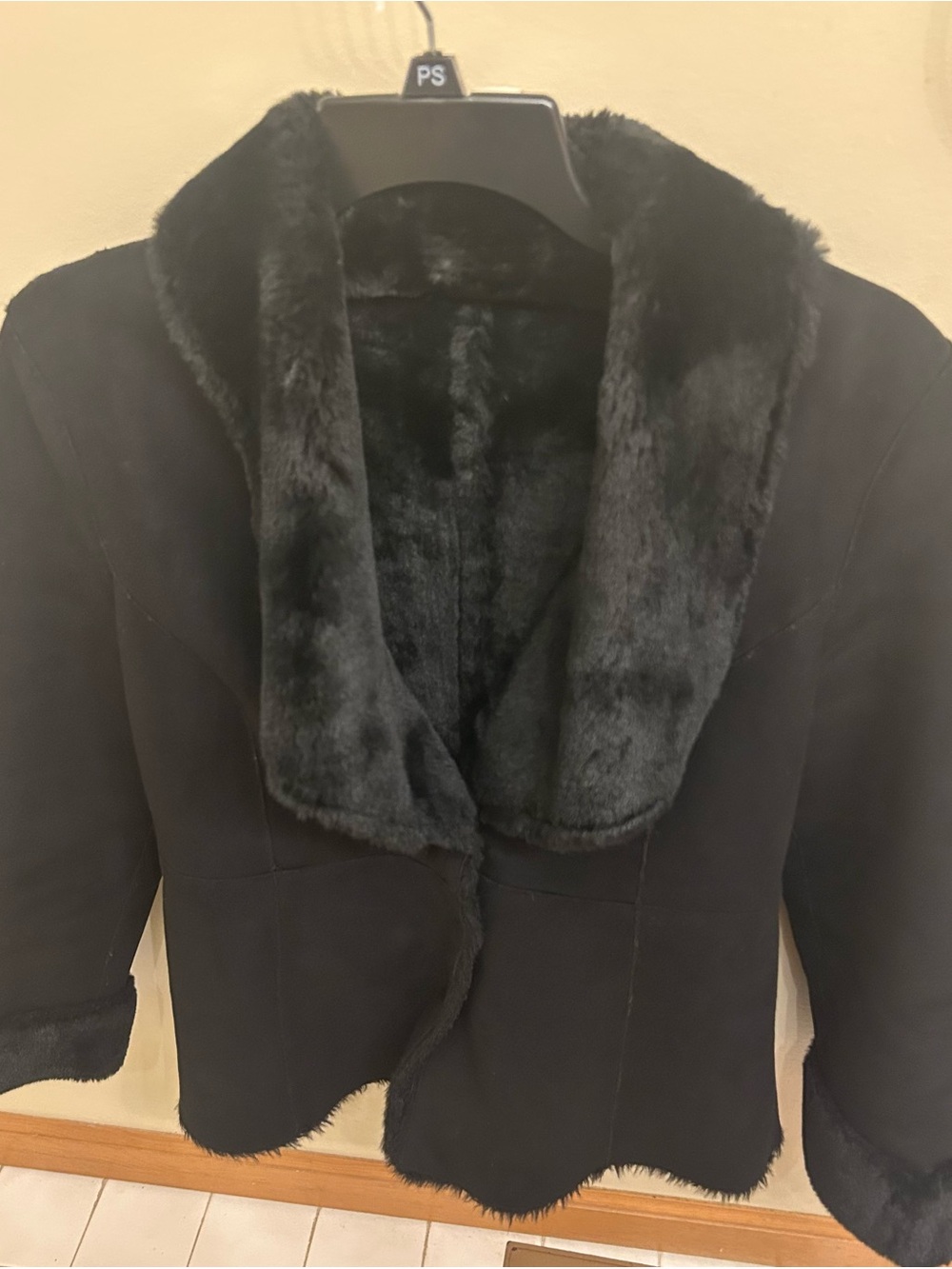 Black Faux-Shearling Women’s Jacket